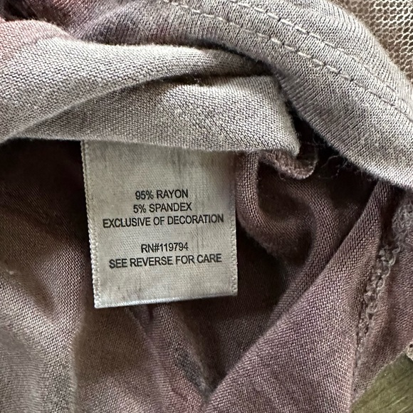 One World purple tie dye lace bell sleeve bohemian top - Picture 6 of 8